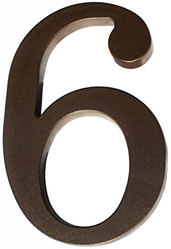 Hausnummer "6" aus Kunststoff Dunkel Braun Höhe 175mm von KeyMet