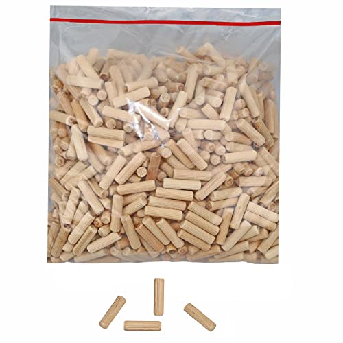 KeyMet 100 Stück Holzdübel 10 x 35 mm Riffeldübel Weichholz Birke Riffeldübel von KeyMet