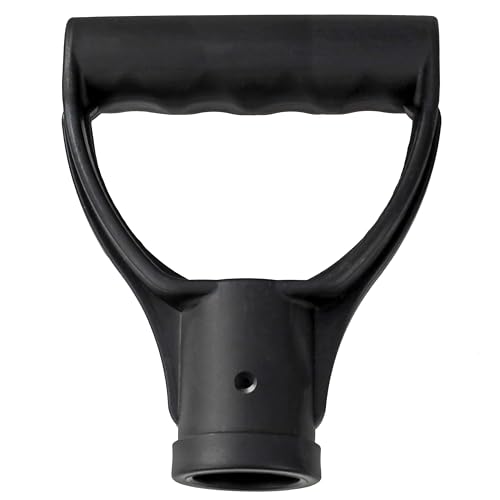 KeyMet D-Griff Kunststoff D-Schiebegriff Spatengriff für Schneeschieber Schwarz massiv Holzstiel, Aluminiumstiel für 32 mm von KeyMet