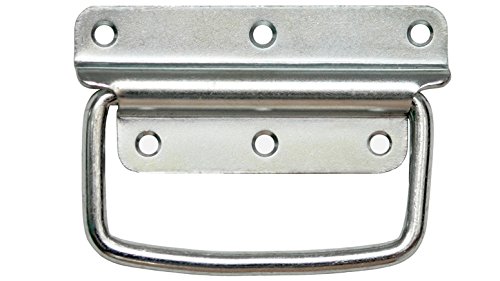 KeyMet Kistengriff Klappgriff Einlasskistengriffe Tragegriffe Boxengriff Box griff Hardware Boxen Griffe Klappbar 107 x 48 x 2 Silber Verzinkt von KeyMet