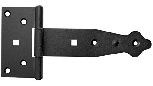T-Scharniere Kreuzgehänge T-Bänder Ladenband Torband 132 mm Halbschwere Schwarz von KeyMet