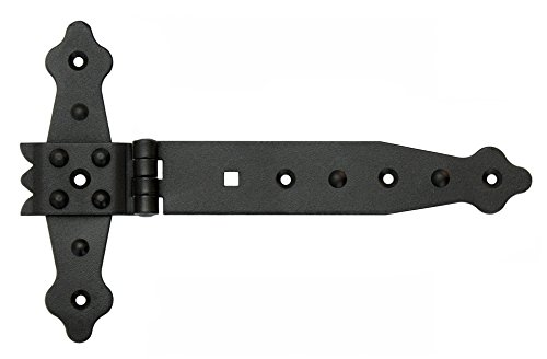 T-Scharniere Kreuzgehänge T-Bänder Ladenband Torband 190 mm Platte 155 mm Kistenband Schwarz von KeyMet