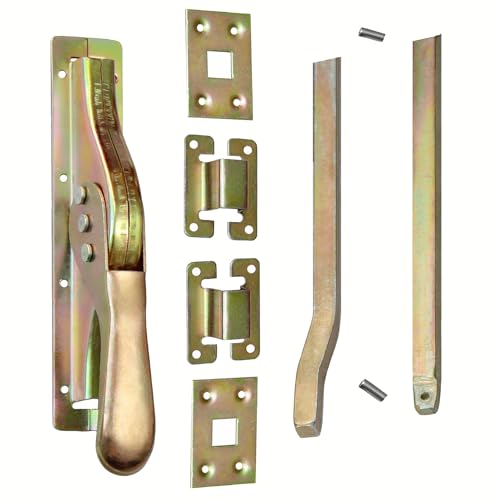 Tür- und 1 Set Tortreibriegel Torverschluss Türtreibriegel Stangen 2340 mm Gelb Verzinkt von KeyMet