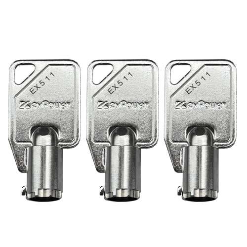 (3) KeyPower EX512 Rohr-Ersatzschlüssel für Kone & Hiss-Craft Stop-Run-Fan Innovation Industries von KeyPower