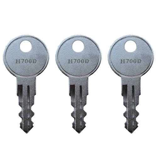 (3) KeyPower H700D – H750D Schlüssel für bessere Bauweise/Dee Zee/Delta/Eberhard/Husky/Kobalt/Leer/SnugTop, Ersatzschlüssel für LKW, Werkzeugkasten, Camper, Gehäuse und Abdeckung, vorgeschnitten nach von KeyPower