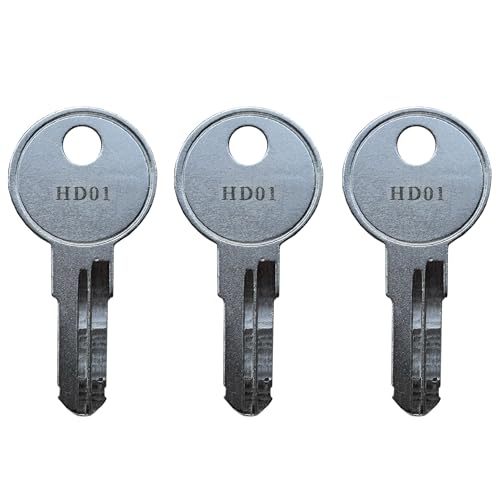 (3) KeyPower HD01-HD10 Werkzeugkasten-Schlüssel für Bauer Husky Werkzeugkastenschloss, vorgeschnitten auf Schlüsselcode (HD02) von KeyPower