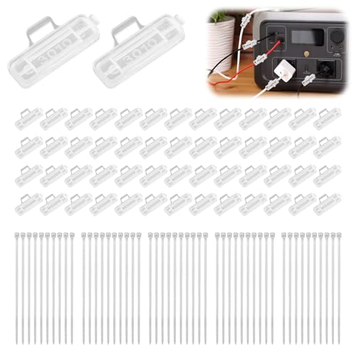 50 Stück Kabelbeschriftung Kabeletiketten mit 50 Kabelbinder Kabel Beschriftung Wiederverwendbare Wasserdichtes Kabelkennzeichnung Transparente Kabelbeschriftung Clip für Kabelmanagement 3010 von KeyQueen