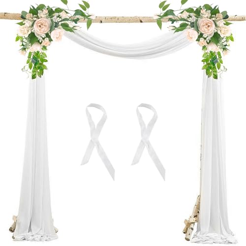 600*75cm Hochzeit Vorhang, Hochzeitsbogen Chiffon Stoff Vorhang Querbehang Transparente Tüll Hintergrund Kulissenvorhänge Hochzeitsbogen Gardinen Dekoration Torbogen Fotografie Party Zeremonie(Weiß) 600*75cm Hochzeit Vorhang, Hochzeitsbogen Chiffon Stoff Vorhang Querbehang Transparente Tüll Hintergrund Kulissenvorhänge Hochzeitsbogen Gardinen Dekoration Torbogen Fotografie Party Zeremonie(Weiß) von KeyQueen