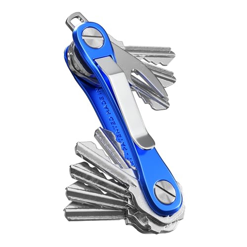 Keysmart Rugged-Kombischlüsselring mit Flaschenöffner, Schlüsselring und Taschenclip (2 - 14 Schlüssel), blau von KeySmart
