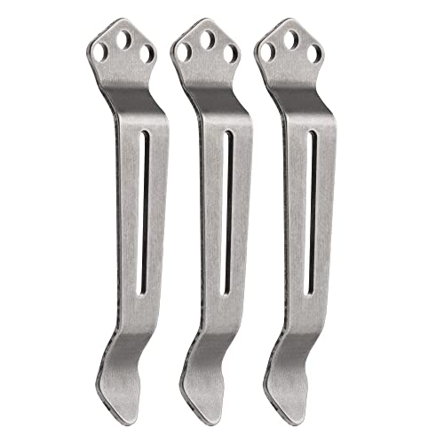 KeyUnity KA23 Tiefes Tragen Taschenclip, 3-Loch-Taschenclip-Ersatz für Messer und Multitool, Edelstahl, 3er-Pack KeyUnity KA23 Tiefes Tragen Taschenclip, 3-Loch-Taschenclip-Ersatz für Messer und Multitool, Edelstahl, 3er-Pack von KeyUnity