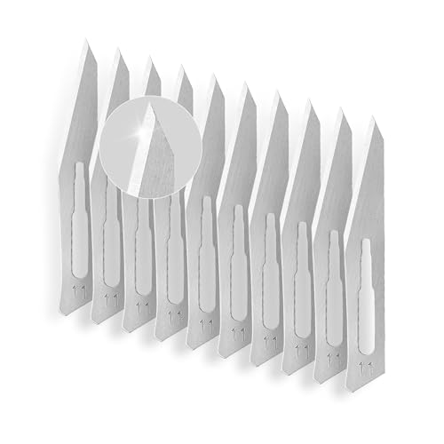 KeyUnity KA39 10pcs #11 Messer Klingen Ersatz Utility Knife Blade für Kunst & Handwerk, Pflanzen schneiden, Ton Modellierung, Podologie, Dermaplaning & More (KA39) von KeyUnity