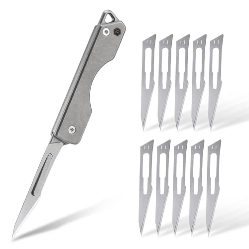 KeyUnity KK01S Titan-Klappmesser, Utility-EDC-Taschenmesser mit #11 austauschbarer Klinge, für Outdoor-Jagd, Camping, Angeln, Wandern für Männer und Frauen von KeyUnity