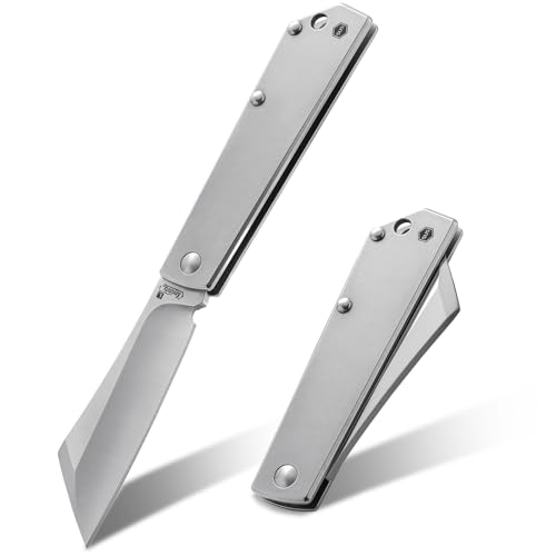 KeyUnity KK03L Kleines Klappmesser mit feststehender Klinge, EDC-Taschenmesser aus Edelstahl für Männer und Frauen von KeyUnity