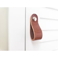 Leder Schubladengriff, Lederknopf, Ledergriff, Braun, Lederschrankgriffe Lederknopf Schubladengriffe Möbelgriffe von KeyWayHardware