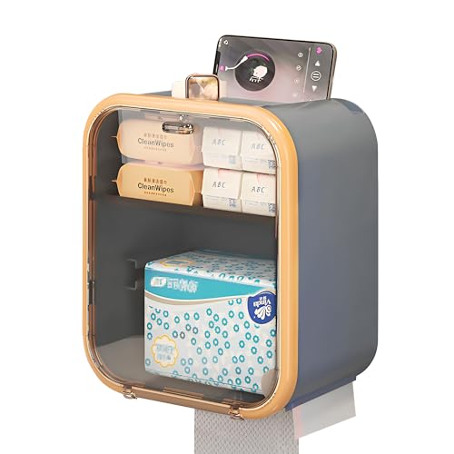 Kosmetiktücherbox Multifunktions-Tissue-Box für die Wandmontage Tücherbox mit Deckel Geeignet für Bäder Duschräume Schlafzimmer von Keyacht