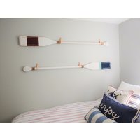 Leder Paddel Display Riemen Wandbehang Dekor Horizontal Boot Ruder Aufhänger Kanu Reihe Haken Cottage Kabine Französisch Land Strand Fluss Kayak von Keyaiira