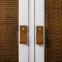 Sm Leather Pull V'ed End - Schubladengriff Küchenschränke Knäufe Goldbeschläge Möbel Rustikal Bauernhaus Messingdekor Minimal Boho von Keyaiira