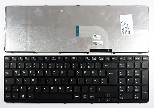 Keyboard4Laptops Deutsch Schwarz Rahmen Schwarz Windows 8 kompatible Ersatz Tastatur kompatibel mit Sony Vaio SVE-1511A1EB von Keyboard4Laptops