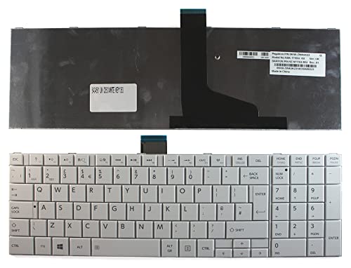 Keyboards4Laptops kompatibel Vereinigtes Königreich Gestaltung Weiß Windows 8 Laptop Tastatur Ersatz für Toshiba Satellite C850-11C von Keyboard4Laptops