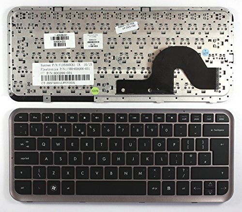 HP Pavilion DM3-1010AX Ersatz-Laptop-Tastatur, silberfarbener Rahmen, Schwarz, UK-Layout von Keyboards4Laptops