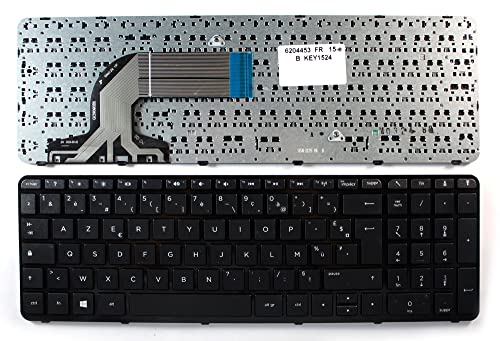 Keyboards4Laptops Französisch Glänzend Schwarz Rahmen Schwarz Windows 8 kompatible Ersatz Tastatur kompatibel mit HP Pavilion 15-n228sr von Keyboards4Laptops