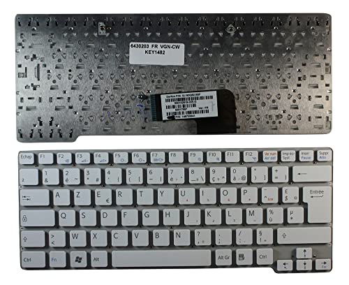 Keyboards4Laptops Französisch Weiß kompatible Ersatz Tastatur kompatibel mit Sony Vaio VPCCW190X von Keyboards4Laptops