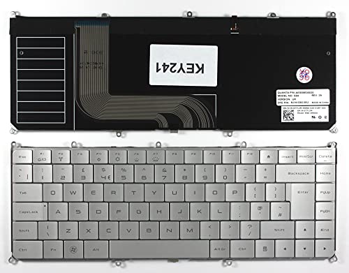 Keyboards4Laptops Vereinigtes Königreich Hinterleuchtet Silber kompatible Ersatz Tastatur kompatibel mit Dell NSK-DH00U von Keyboards4Laptops