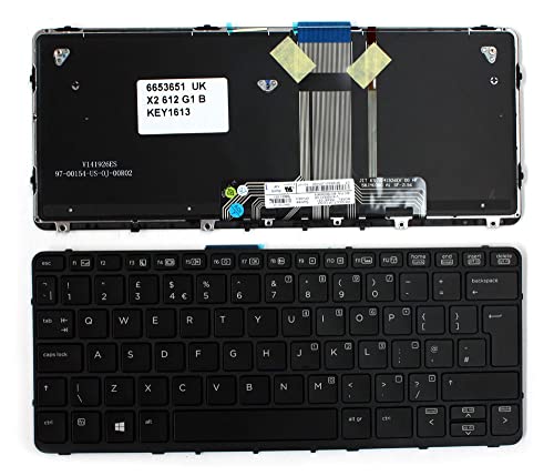 Keyboards4Laptops Vereinigtes Königreich Schwarz Rahmen Hinterleuchtet Schwarz Windows 8 kompatible Ersatz Tastatur kompatibel mit HP 6037B0097803 von Keyboards4Laptops