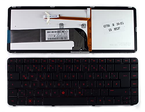 Keyboards4Laptops kompatibel Deutsch Gestaltung Glänzend Schwarz Rahmen Hinterleuchtet Schwarz Laptop Tastatur Ersatz für HP Pavilion DV4-3012TX von Keyboards4Laptops