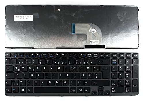 Keyboards4Laptops kompatibel Deutsch Gestaltung Grau Rahmen Schwarz Windows 8 Laptop Tastatur Ersatz für Sony Vaio SVE1511N1EB von Keyboards4Laptops
