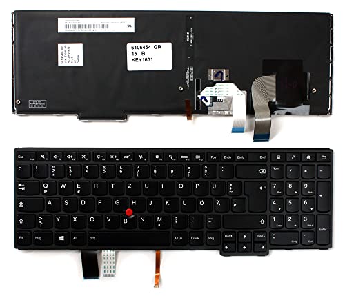 Keyboards4Laptops kompatibel Deutsch Gestaltung Mit Zeiger Grau Rahmen Hinterleuchtet Schwarz Windows 8 Laptop Tastatur Ersatz für Lenovo PK1316V2A12 von Keyboards4Laptops