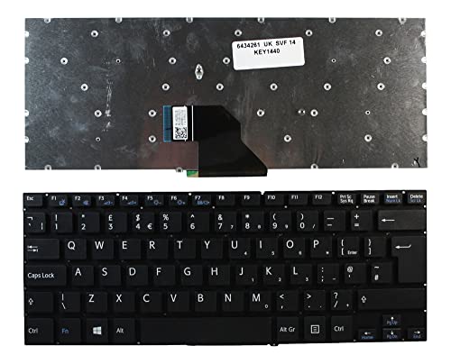 Keyboards4Laptops kompatibel Vereinigtes Königreich Gestaltung Schwarz Windows 8 Laptop Tastatur Ersatz für Sony Vaio SVF1421P2EB von Keyboards4Laptops