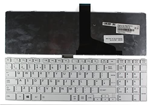 Keyboards4Laptops kompatibel Vereinigtes Königreich Gestaltung Weiß Rahmen Weiß Windows 8 Laptop Tastatur Ersatz für Toshiba Satellite L850-150 von Keyboards4Laptops
