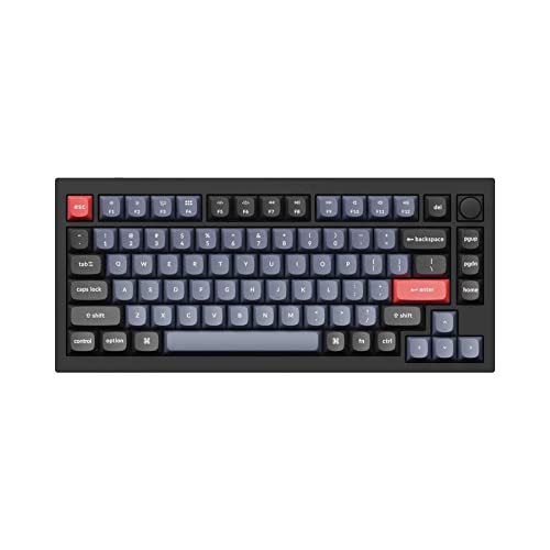 Keychron Q1 QMK Mechanische Tastatur, personalisierbar, Version 2 Tasten, komplett montiert, Schwarz, Carbon A Gateron G Pro, Braun von Keychron