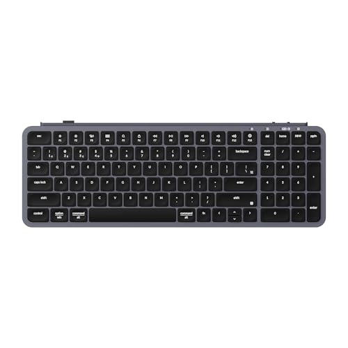 Keychron B2 Pro Ultradünne kabellose ZMK-benutzerdefinierte Tastatur, 96% USA Layout Dreifachmodus Bluetooth/kabelgebunden programmierbar, Leichtes Design, leise Tasten für Mac/Windows, Space Gray von Keychron