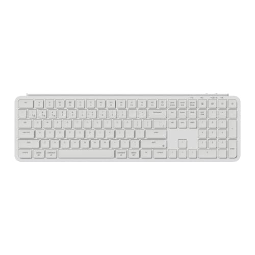 Keychron B6 Pro Ultra-Slim Kabellose Tastatur mit ZMK-Anpassung, QWERTY us ansi Layout, 3-Modi Bluetooth/2,4 GHz/Kabelgebundenes Leichtgewicht mit 1.200 Stunden Akkulaufzeit für Mac/Windows - Weiß von Keychron