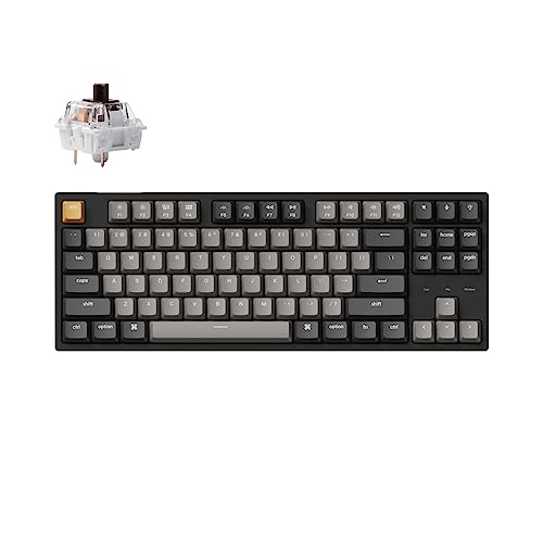 Keychron C1 Pro Custom Kabelgebunden Mechanische Tastatur, TKL Layout QMK/VIA Programmierbar weiß-Hintergrundbeleuchtung Keychron K Pro Brown Switch Kompatibel mit Mac Windows Linux von Keychron