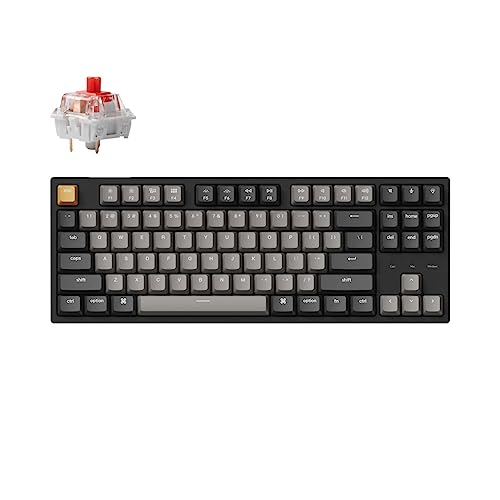 Keychron C1 Pro Hot-swappable Custom Kabelgebunden Mechanische Tastatur, TKL Layout QMK/VIA Programmierbar RGB-Hintergrundbeleuchtung Keychron K Pro Red Switch Kompatibel mit Mac Windows Linux von Keychron