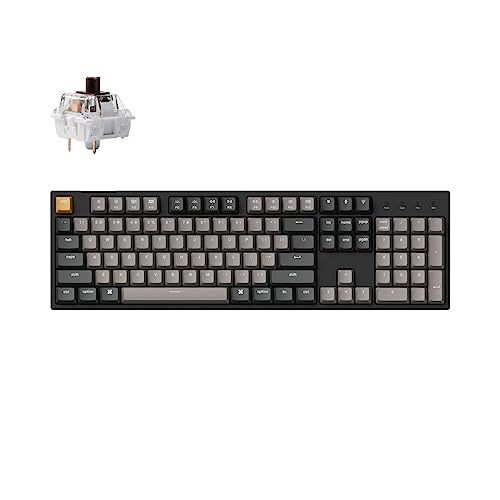 Keychron C2 Pro Custom Kabelgebunden Mechanische Tastatur, Full Size Layout QMK/VIA Programmierbar RGB-Hintergrundbeleuchtung Keychron K Pro Brown Switch Kompatibel mit Mac Windows Linux von Keychron