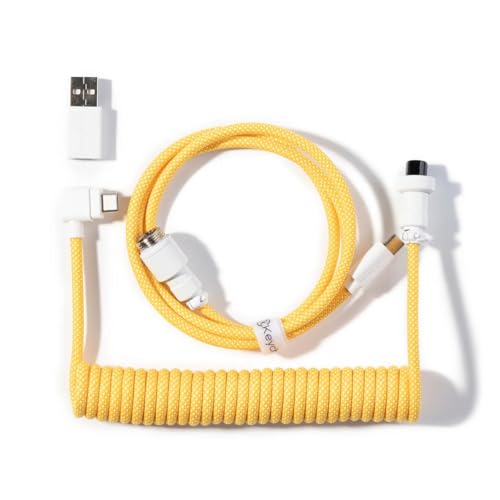 Keychron Coiled Aviator Cable - Spiralkabel für mechanische Tastatur Gelb - Angular von Keychron