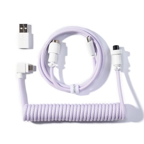 Keychron Coiled Aviator Cable - Spiralkabel für mechanische Tastatur Light Purple - Angular von Keychron