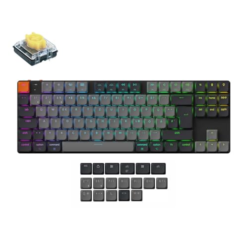 Keychron K1 QMK Ultraflache Kabellose Mechanische Tastatur, DE-ISO 80% TKL Layout Bluetooth 5.2 Hot Swap Low-Profile Banana Switches RGB Kompatibel mit Mac Windows Linux, Version 6 Keychron K1 QMK Ultraflache Kabellose Mechanische Tastatur, DE-ISO 80% TKL Layout Bluetooth 5.2 Hot Swap Low-Profile Banana Switches RGB Kompatibel mit Mac Windows Linux, Version 6 von Keychron