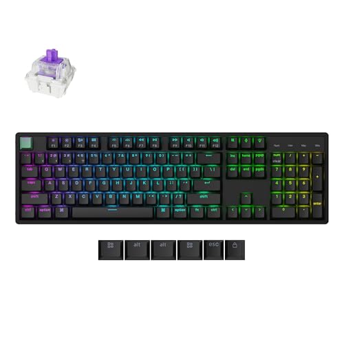 Keychron K10 HE Rapid Trigger Wireless Custom Mechanische Tastatur mit Hall-Effekt Gateron Doppelschienen-Magnetschalter, 2,4 GHz QMK Bluetooth RGB für Mac Windows Linux (Schwarz) von Keychron
