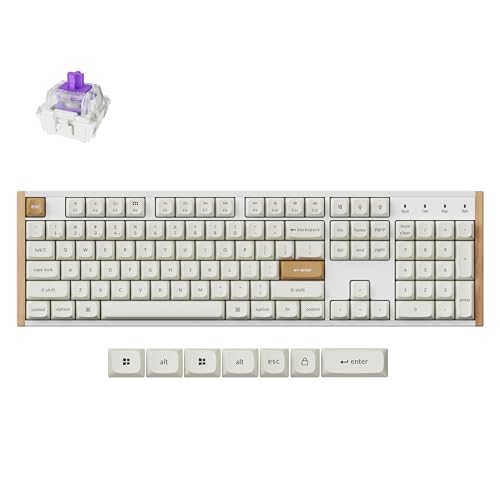 Keychron K10 HE Rapid Trigger Wireless Custom Mechanische Tastatur mit Hall-Effekt Gateron Doppelschienen-Magnetschalter, 2,4 GHz QMK Bluetooth RGB für Mac Windows Linux, USA Layout, Weiß von Keychron