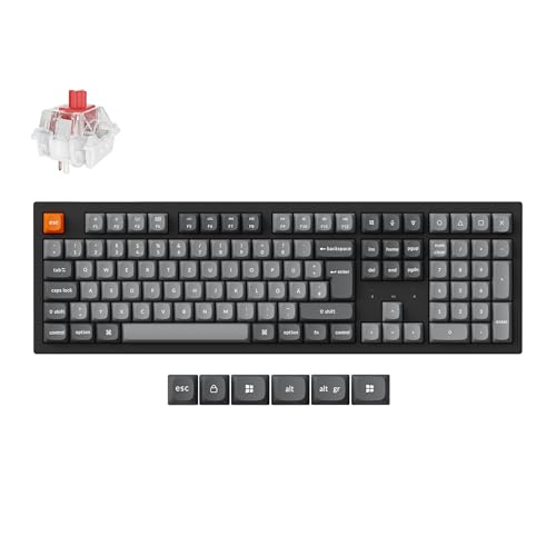 Keychron K10 Max Kabellose Mechanische Tastatur,DE-ISO 100% Layout QMK 2,4 GHz Bluetooth Hot Swap RGB Kompatibel mit Mac Windows Linux Red Switches Keychron K10 Max Kabellose Mechanische Tastatur,DE-ISO 100% Layout QMK 2,4 GHz Bluetooth Hot Swap RGB Kompatibel mit Mac Windows Linux Red Switches von Keychron