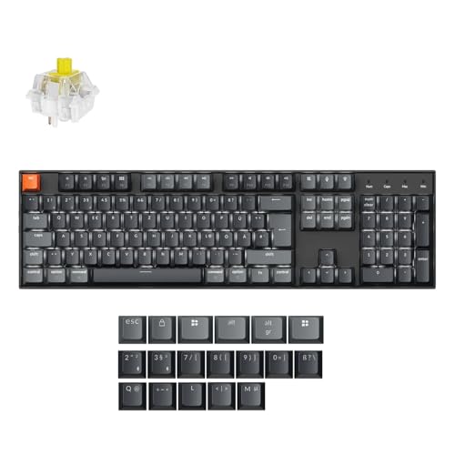 Keychron K10 QMK Version 2 DE-ISO Vollformat Wireless Mechanik-Tastatur mit QMK-Programmierung, Bluetooth/USB-C weißer LED-Hintergrundbeleuchtung für Mac/Windows Keychron K10 QMK Version 2 DE-ISO Vollformat Wireless Mechanik-Tastatur mit QMK-Programmierung, Bluetooth/USB-C weißer LED-Hintergrundbeleuchtung für Mac/Windows von Keychron