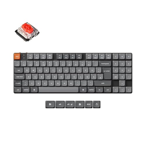 Keychron K13 Max Low-Profile Kabellose RGB Mechanische Tastatur Deutsch DE ISO, Bluetooth/2,4 GHz/Kabelgebunden QMK/VIA Programmierbar, TKL Tastatur mit Nummernblock Gateron Roter Schalter von Keychron