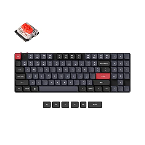 Keychron K13 Pro Ultraschlanke kabellose mechanische QMK/VIA-Tastatur, TKL-Layout mit Numpad, individuell programmierbares RGB mit Hot-Swap-fähigem Low-Profile-Gateron-Red-Schalter von Keychron