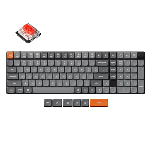 Keychron K17 MAX Custom Wireless Mechanische Tastatur 2.4 GHz/Bluetooth/USB-C, RGB, Hot-swap, QMK/VIA Programmierbare Makros, PBT Keycaps, für Mac Windows, Super Red Switch von Keychron