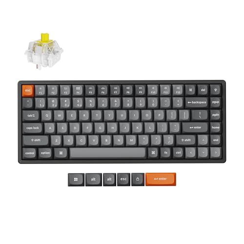 Keychron K2 MAX Custom Wireless Mechanische Tastatur 2.4 GHz/Bluetooth/USB-C, RGB, Aluminiumrahmen, QMK/VIA Programmierbare Makros, PBT Keycaps, für Mac Windows, Super Banana Switch von Keychron